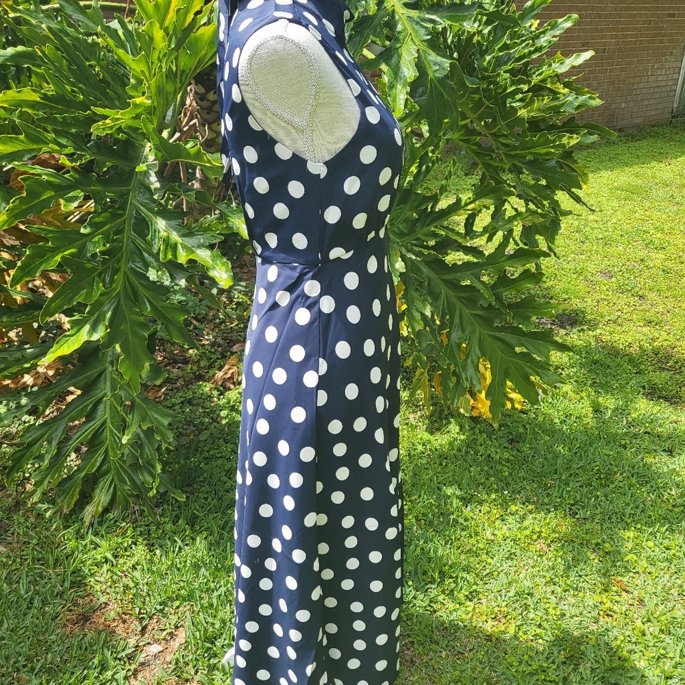 Most of All Coralie Midi Dress, Navy & White Size 2 Blow Out - Picture 5 of 10
